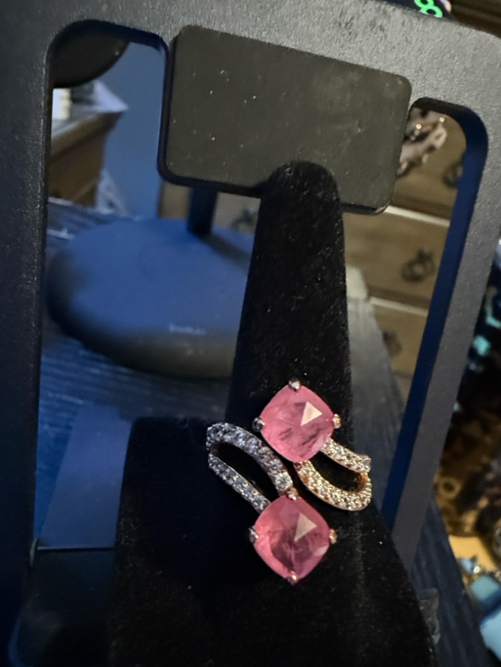 BP Pink Double Stone Ring with Pavé Accents  Resort wear Collection